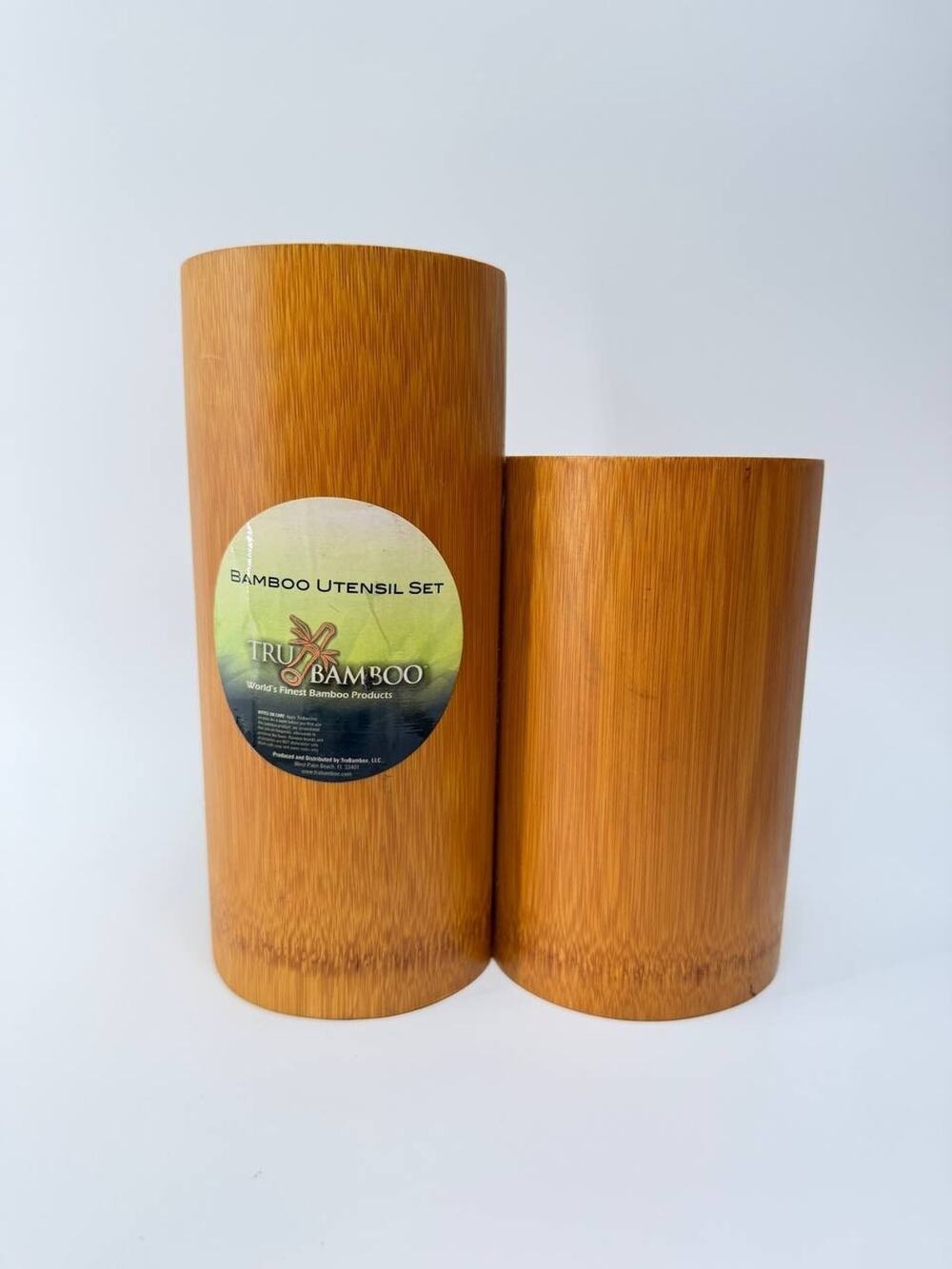 TruBamboo Bamboo Utensil Holder Set Kitchen Tool Organizer Wood Cup